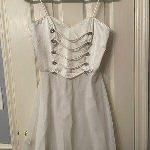 Cream Bustier Dress with Sweetheart Neckline